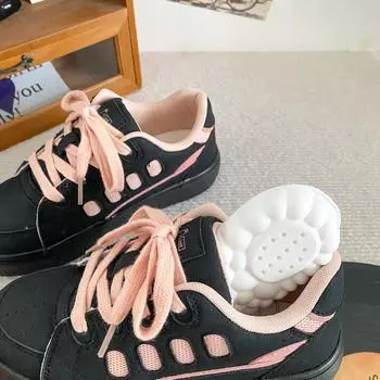 B-9355 latex insole/black powder/cheese fries new color platform bread shoes women s shoes original board shoes white shoes 35