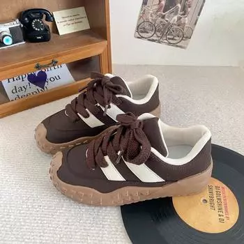 B-9387 sports style platform German training shoes women s 2024 new niche board shoes Korean version retro versatile casual shoes 35