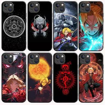 B-9 Fullmetal Alchemist черный чехол для Samsung S24 S23 S22 S21 S20 FE S10 Lite Ultra S7 S8 S9 Plus A05S A11 A12 A13 A15 A22 A24 A25 A32 A52 A71 5G Samsung S23 FE серый
