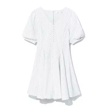 B + AB New Cute Slim-Fit Plaid Slightly Transparent Dress White support seven days return M
