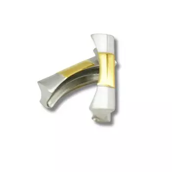 [B al H] Флэш-фиттинг Концевые детали Концевое кольцо Детали часов 21 мм (Серебро х Золото)