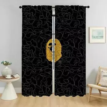B-BAPES Kitchen Curtains for Camera Curtains Child Room Tulle for Bedroom Halloween Decoration Window Curtain Partition Shades W50xH70cmx2pcs-CL