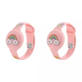 B# Cartoon Wristband Водонепроницаемый силиконовый детский ремешок для часов AirTag (Радуга Кло