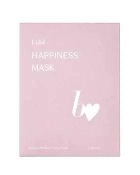 b idol Happiness Mask R 5 штук Маска для лица Роскошный уход Увлажняющий блеск Увлажняющий Множество сывороточных материалов Растительные материалы белый