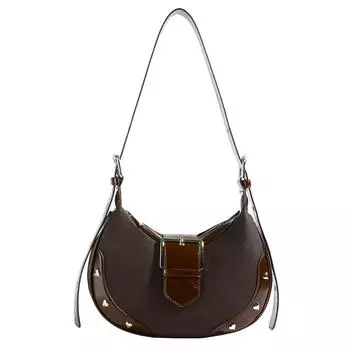 B# Сумка через плечо для женщин с заклепками Сумка через плечо из искусственной кожи для работы(Кофф