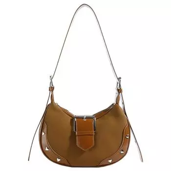 B# Сумка через плечо для женщин с заклепками Сумка через плечо из искусственной кожи для работы (Братан