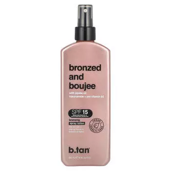 b.tan, Bronzing & Boozy, лосьон-спрей с эффектом загара, SPF 15, 8,45 жидких унций (250 мл)