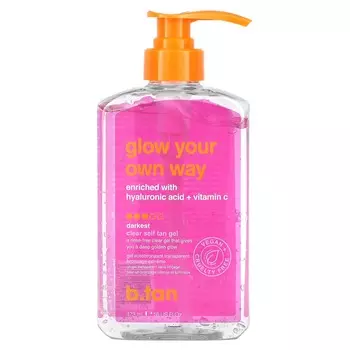 b.tan, Glow Your Own Way, прозрачный гель для автозагара, самый темный, 473 мл (16 жидких унций)
