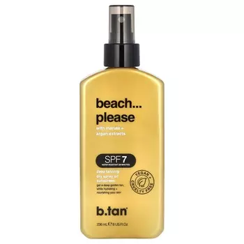 b.tan, Пляж...пожалуйста, сухое солнцезащитное масло-спрей, SPF 7, глубокий загар, 8 жидких унций (236 мл)