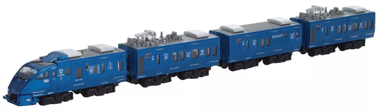B Train Shorty JR 883 Series Sonic middle 3 4 вагона Окрашенная пластиковая модель (первый + автомобили включены)