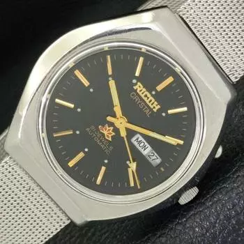 Б/У АВТОМАТИЧЕСКИЕ ЧАСЫ RICOH R31 JAPAN MENS DAY&DATE С ЦИФЕРБЛАТОМ ЧЕРНОГО ЦВЕТА a433067-2 R114-a433067
