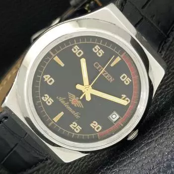 Б/у автоматические мужские часы CITIZEN 8200 JAPAN с датой и черным циферблатом a432584-2 R112-a432584