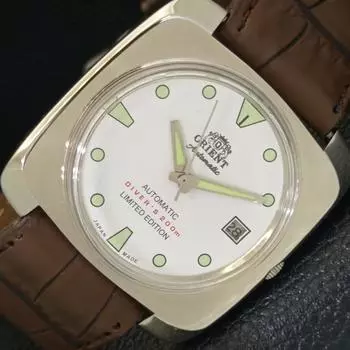 Б/У автоматические мужские часы ORIENT 46941 из Японии с белым циферблатом и датой a432837-2 R113-a432837