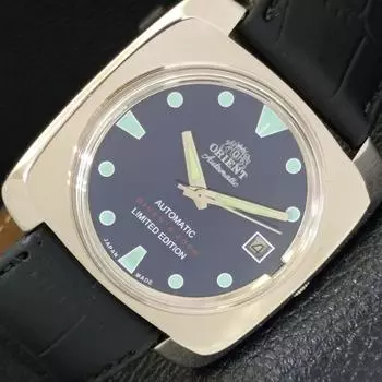 Б/У автоматические мужские часы ORIENT 46941 из Японии с синим циферблатом и датой a432817-2 R113-a432817