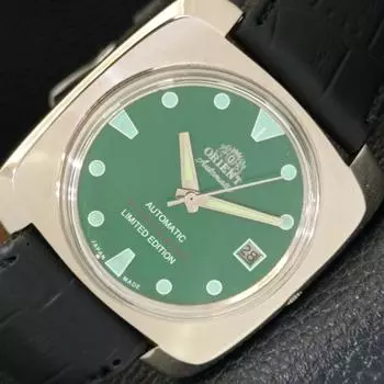 Б/у автоматические мужские часы ORIENT 46941 с датой и зеленым циферблатом a432833-2 R113-a432833