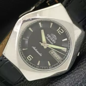 Б/У автоматические мужские часы ORIENT 46941 из Японии с черным циферблатом и функцией DAY&DATE a432857-2 R113-a432857