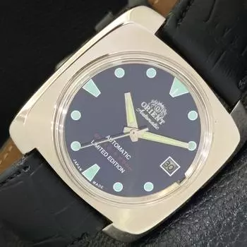 Б/у автоматические мужские часы ORIENT 46943 из Японии с синим циферблатом и датой a432845-2 R113-a432845