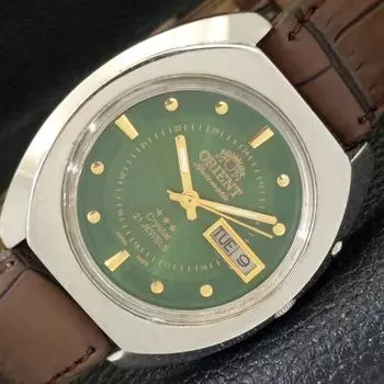Б/У автоматические мужские часы ORIENT CRYSTAL JAPAN 46941 с зеленым циферблатом A431494-2 R107-a431494