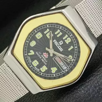 Б/У автоматические мужские часы RICOH R31 JAPAN DAY&DATE с черным циферблатом a433072-2 R114-a433072