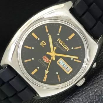 Б/У автоматические мужские часы RICOH R31 JAPAN DAY&DATE с черным циферблатом a433093-2 R114-a433093