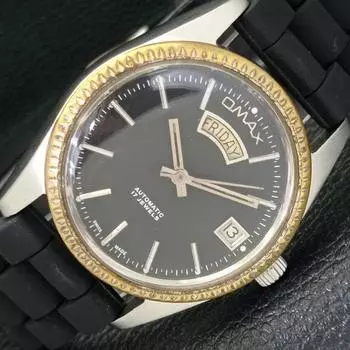 Б/У автоматические мужские швейцарские часы OMAX DAY&DATE черного цвета с циферблатом a433051-2 R114-a433051