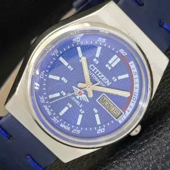 Б/у CITIZEN AUTOMATIC 8200 JAPAN MENS DAY&DATE ЦИФЕРБЛАТ СИНЕГО ЦВЕТА a432587-2 R112-a432587