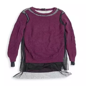 [Б/у] DIESEL прозрачный фиолетовый поддельный многослойный свитер с длинными рукавами [b43-38]