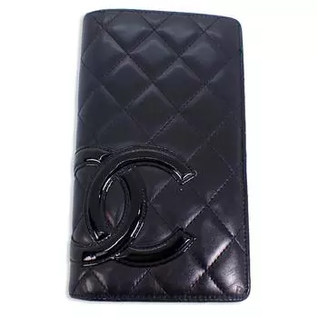 [Б/у] Длинный кошелек CHANEL Cambon Line Black x Pink [b30-52]