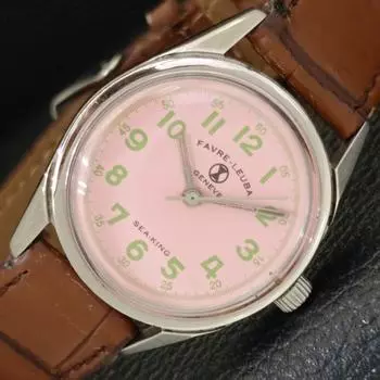 Б/У FAVRE LEUBA 253 SEA KING SWISS МУЖСКИЕ ЧАСЫ С РУЧНЫМ ЗАВОДОМ, РОЗОВЫЙ ЦИФЕРБЛАТ a433006-2 R114-a433006