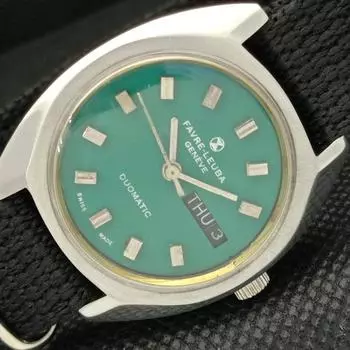 Б/У FAVRE LEUBA GENEVE DUOMATIC ШВЕЙЦАРСКИЕ МУЖСКИЕ ЧАСЫ a310732-1 Sku589-a310732
