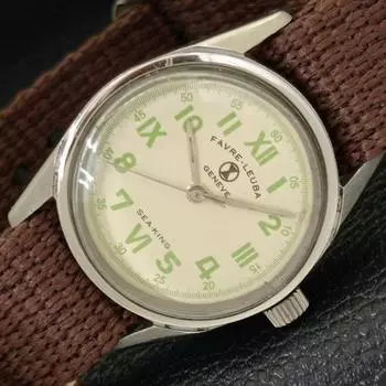 Б/у FAVRE LEUBA GENEVE SEA KING SWISS МУЖСКИЕ ЧАСЫ С ПОДЗАВОДОМ С КРЕМКОВЫМ ЦИФЕРБЛАТОМ a432132-2 R110-a432132