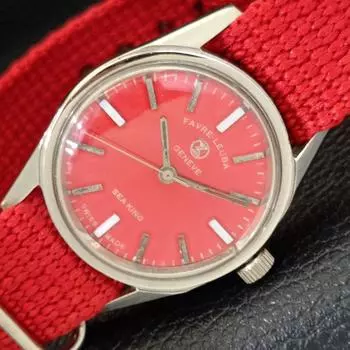 Б/У FAVRE LEUBA GENEVE SEA KING SWISS MENS C КРАСНЫМ ЦИФЕРБЛАТОМ a432134-2 R110-a432134
