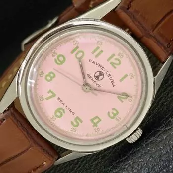 Б/у FAVRE LEUBA GENEVE SEA KING ШВЕЙЦАРСКИЕ МУЖСКИЕ ЧАСЫ С РОЗОВЫМ ЦИФЕРБЛАТОМ a432136-2 R110-a432136