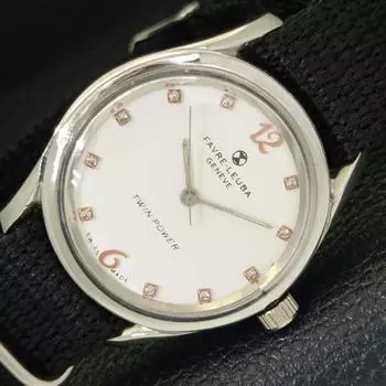 Б/У FAVRE LEUBA GENEVE TWIN POWER МУЖСКИЕ ШВЕЙЦАРСКИЕ ЧАСЫ С БЕЛЫМ ЦИФЕРБЛАТОМ a432150-2 R110-a432150