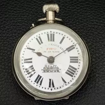 Б/У FIDO РУЧНОЙ ЗАВОД ШВЕЙЦАРСКИЕ КАРМАННЫЕ ЧАСЫ ОРИГИНАЛЬНЫЙ ЦИФЕРБЛАТ a432228-2 R110-a432228