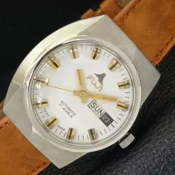 Б/У FUJI AUTOMATIC 2068 SWISS MENS DAY&DATE ЦИФЕРБЛАТ БЕЛОГО ЦВЕТА a432552-2 R112-a432552
