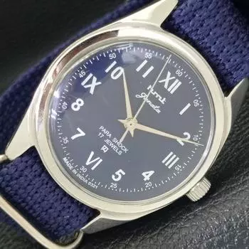 Б/У HMT JANATA аутентичные индийские мужские часы с ручным заводом и синим циферблатом a430027-2 R101-a430027