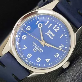 Б/У HMT JANATA аутентичные индийские мужские часы с ручным заводом и синим циферблатом a430060-2 R101-a430060