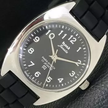 Б/У HMT JANATA аутентичные индийские мужские часы с ручным заводом и черным циферблатом a430016-2 R101-a430016