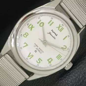 Б/У HMT JANATA РУЧНОЙ ЗАВОД ИНДИАНСКИЕ МУЖСКИЕ ЧАСЫ БЕЛОГО ЦВЕТА С ЦИФЕРБЛАТОМ a432761-2 R113-a432761