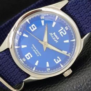 Б/у HMT PILOT INDIAN МУЖСКИЕ ЧАСЫ С РУЧНЫМ ЗАВОДОМ СИНИЙ ЦИФЕРБЛАТ a432511-2 R112-a432511