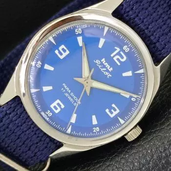 Б/у HMT PILOT INDIAN МУЖСКИЕ ЧАСЫ С РУЧНЫМ ЗАВОДОМ СИНИЙ ЦИФЕРБЛАТ a432507-2 R112-a432507