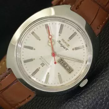 Б/У HMT RAJAT 6501 АВТОМАТИЧЕСКИЕ ИНДИАНСКИЕ МУЖСКИЕ ЧАСЫ С СЕРЕБРИСТЫМ ЦИФЕРБЛАТОМ И ДНЕМ, a432205-2 R110-a432205
