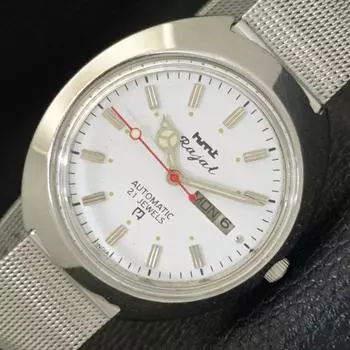 Б/У HMT RAJAT 6501 АВТОМАТИЧЕСКИЕ ИНДИЙСКИЕ МУЖСКИЕ ЧАСЫ С БЕЛЫМ ЦИФЕРБЛАТОМ a432574-2 R112-a432574