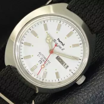 Б/У HMT RAJAT 6501 АВТОМАТИЧЕСКИЕ ИНДИЙСКИЕ МУЖСКИЕ ЧАСЫ С БЕЛЫМ ЦИФЕРБЛАТОМ a432578-2 R112-a432578