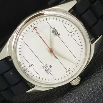 Б/У индийские мужские часы HMT JANATA с ручным заводом, белый цвет, циферблат, a432518-2 R112-a432518