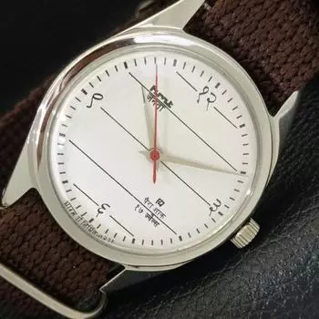 Б/У индийские мужские часы HMT JANATA с ручным заводом, белый цвет, циферблат, a432522-2 R112-a432522