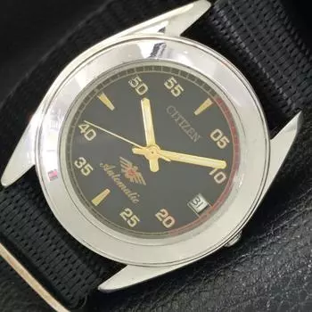 Б/у JAPAN CITIZEN AUTOMATIC 8200 МУЖСКИЕ ЧАСЫ С ЧЕРНЫМ ЦИФЕРБЛАТОМ И ДАТОЙ a432585-2 R112-a432585