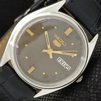 Б/у JAPAN SEIKO 5 AUTOMATIC 6309A МУЖСКИЕ СТАРЫЕ ОРИГИНАЛЬНЫЕ ЧАСЫ С ЦИФЕРБЛАТОМ a416106-2 R10621f-a416106