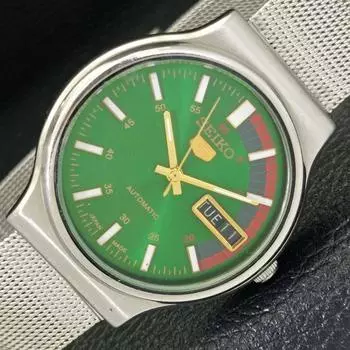 Б/У JAPAN SEIKO 5 AUTOMATIC 6319A МУЖСКИЕ ЧАСЫ С ЗЕЛЕНЫМ ЦИФЕРБЛАТОМ И ДНЕМ ДАТЫ a427844-2 R1054-a427844
